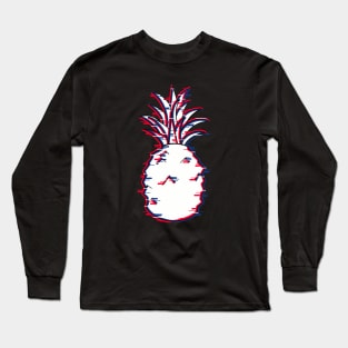 Pineapple with a glitch effect Long Sleeve T-Shirt